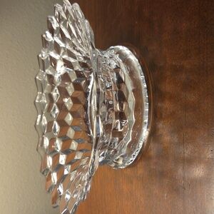 Fostoria American Clear Cubist Glass Footed Centerpiece Bowl